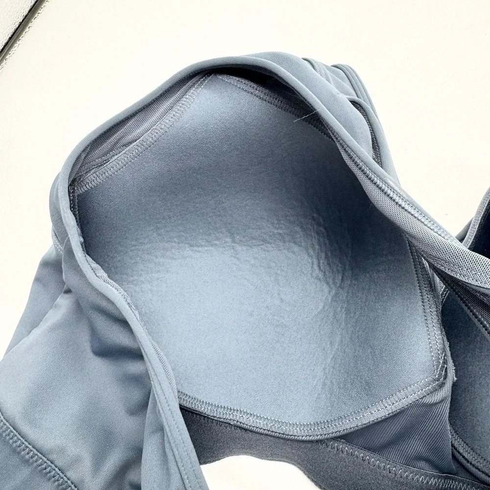 Yvette Sports Bra‎ Power Cross Back Padded Running Bra In Haze Blue Plus Size